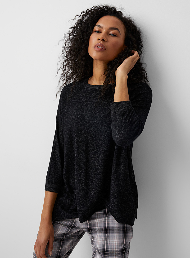 Donna Karan Black Cozy lounge sweater for women