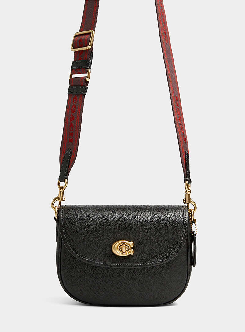 Coach Black Willow grained saddle bag for women