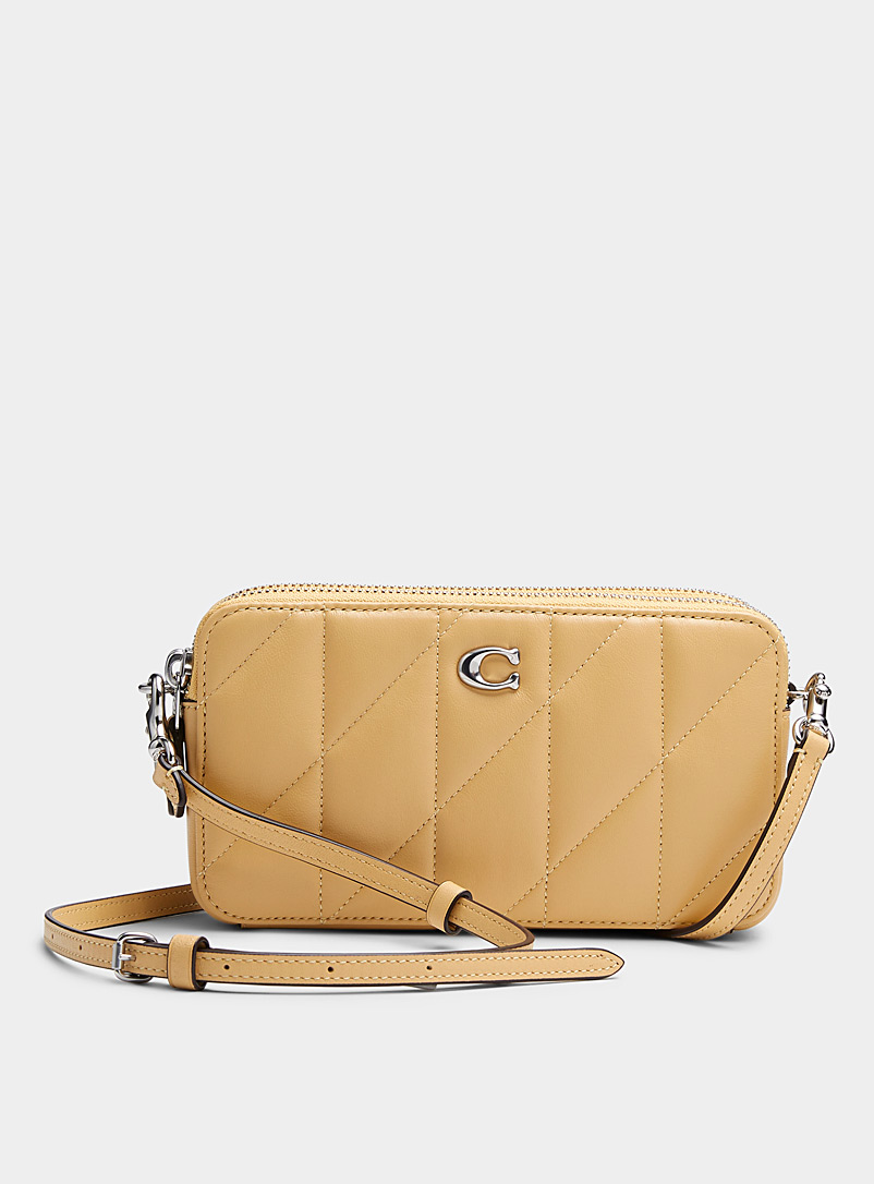 Coach Yellow Kira quilted leather cross-body bag for women