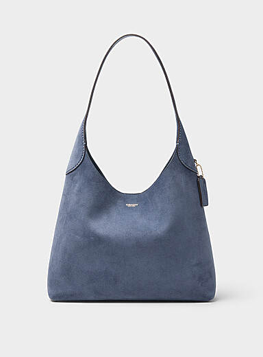 Le sac besace su&egrave;de Brooklyn bleu