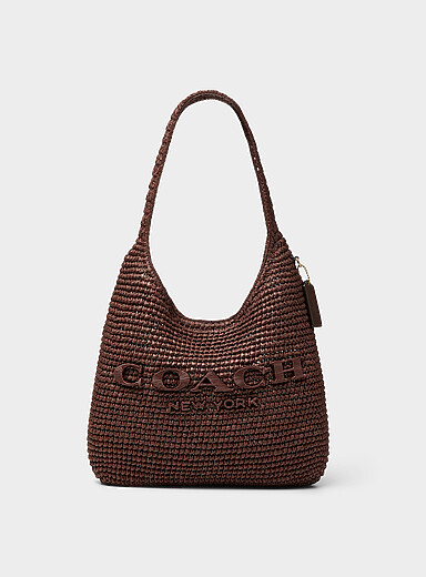 Brooklyn woven straw hobo bag