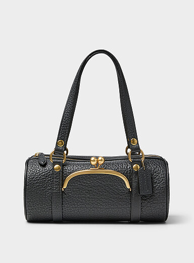 Le sac d'&eacute;paule cylindrique cuir grenu