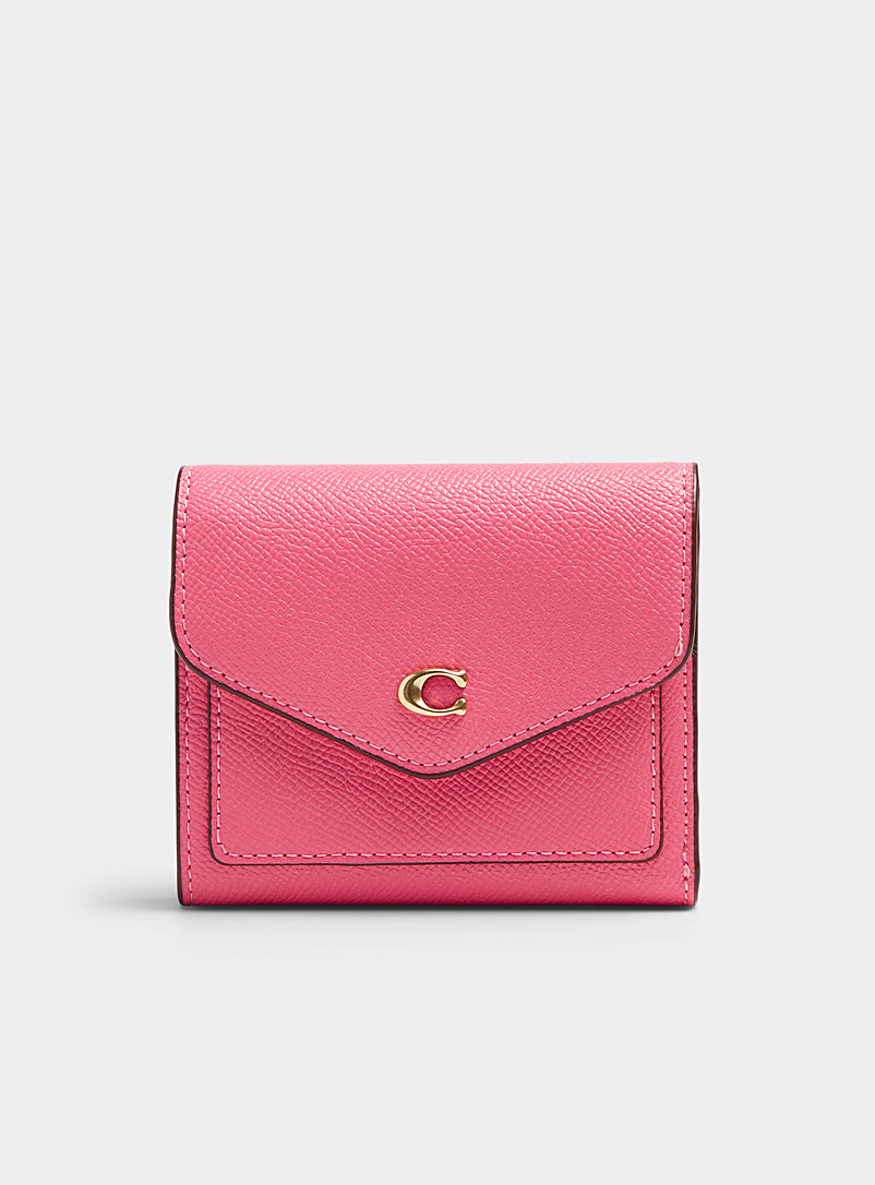 Coach Medium Pink Wyn leather mini wallet for women