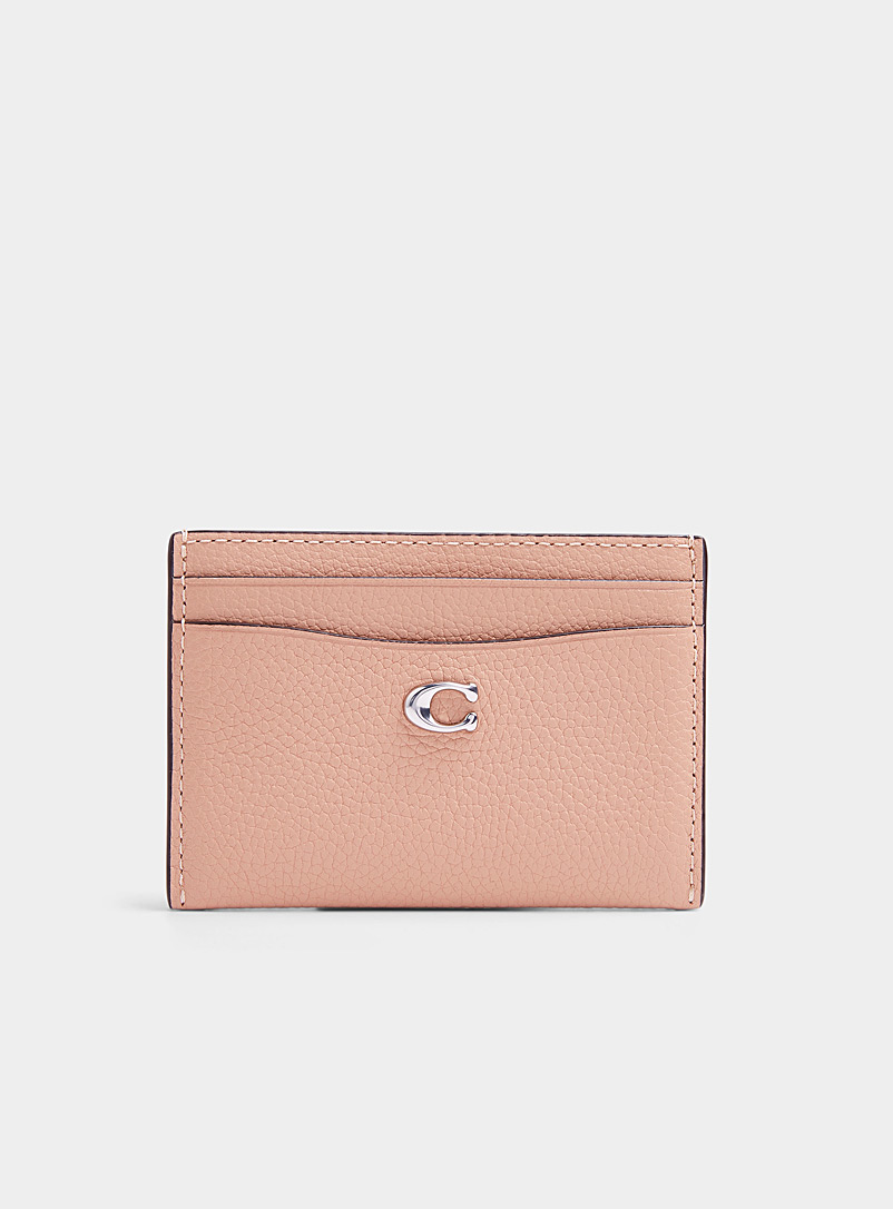 Coach Dusky Pink Monogram leather card case for women