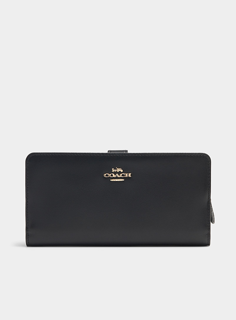 Coach Black Skinny minimalist wallet for women
