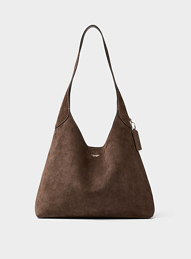Brooklyn 34 chocolate suede hobo bag