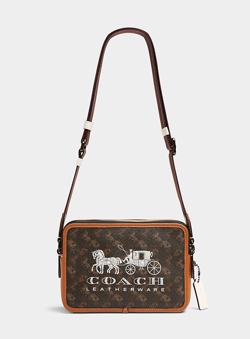 Coach Patterned Brown Charter 24 horse and carriage print crossbody for men