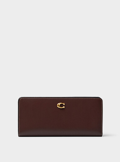 Coach: Le portefeuille mince cuir Noir pour femme