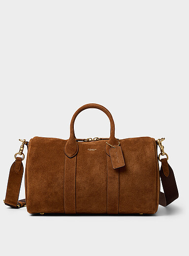 Compass small suede duffle bag | Coach | Men's Weekender Bags Online ...