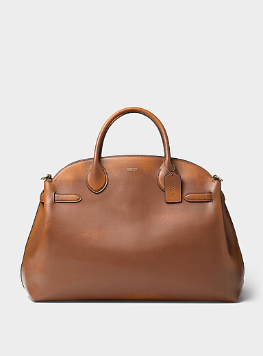 Empire worn-look large leather tote