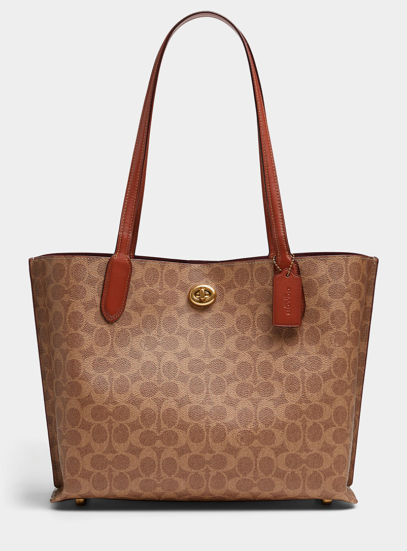 Simons Fawn Willow logo leather tote for women