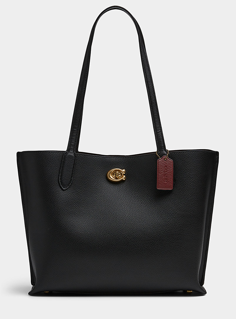 Simons Black Willow minimalist leather tote for women