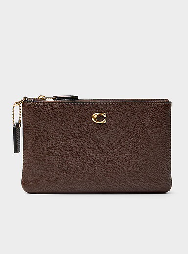 La pochette zipp&eacute;e cuir avec dragonne