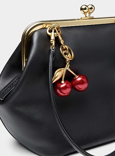 Shimmery cherry charm keychain