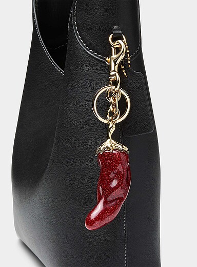 Shimmery chili charm keychain