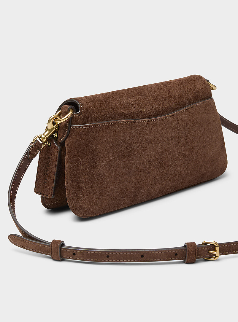 Chocolate suede Jet shoulder bag | Coach | | Simons