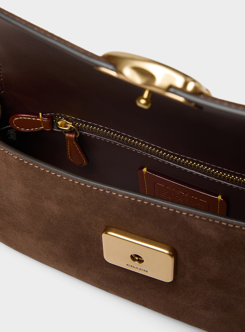 Chocolate suede Jet shoulder bag | Coach | | Simons