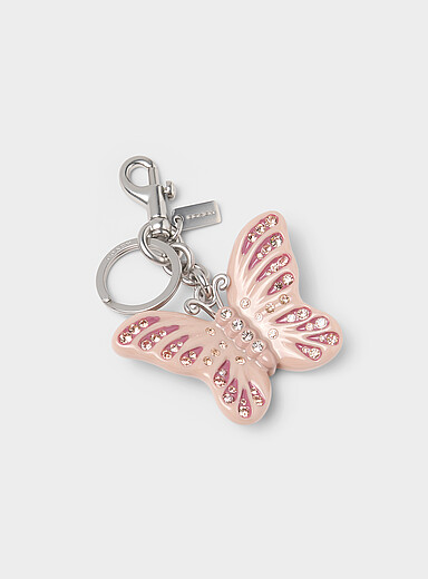 Le porte-cl&eacute;s breloque papillon scintillant
