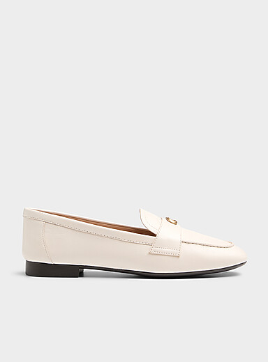 Coach Off White Sculpted C Vanilla leather loafers Women for women