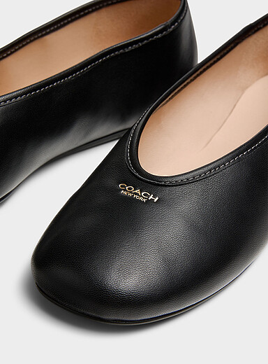 La ballerine Houston cuir noir Femme
