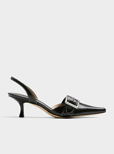 Margot buckle leather slingback pumps Women