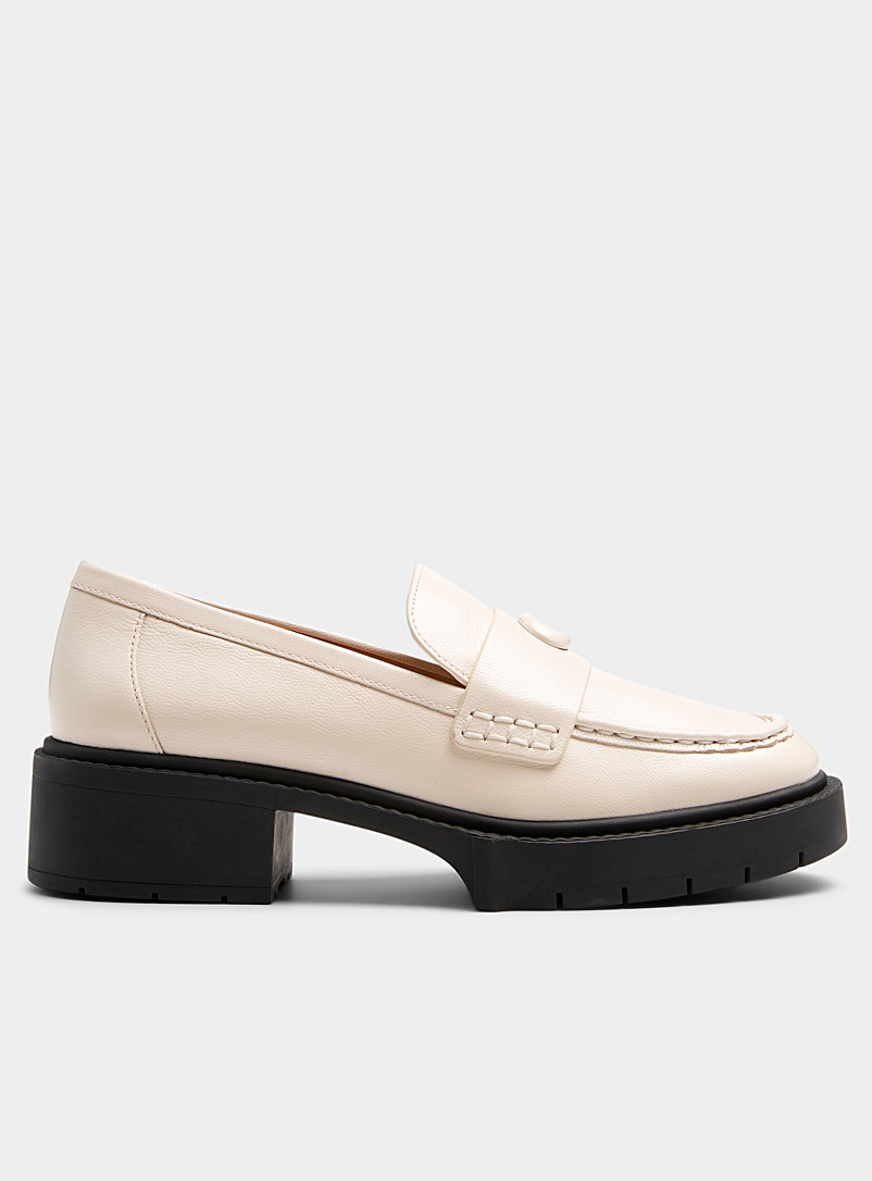 Coach White Leah notched sole loafers Women for women
