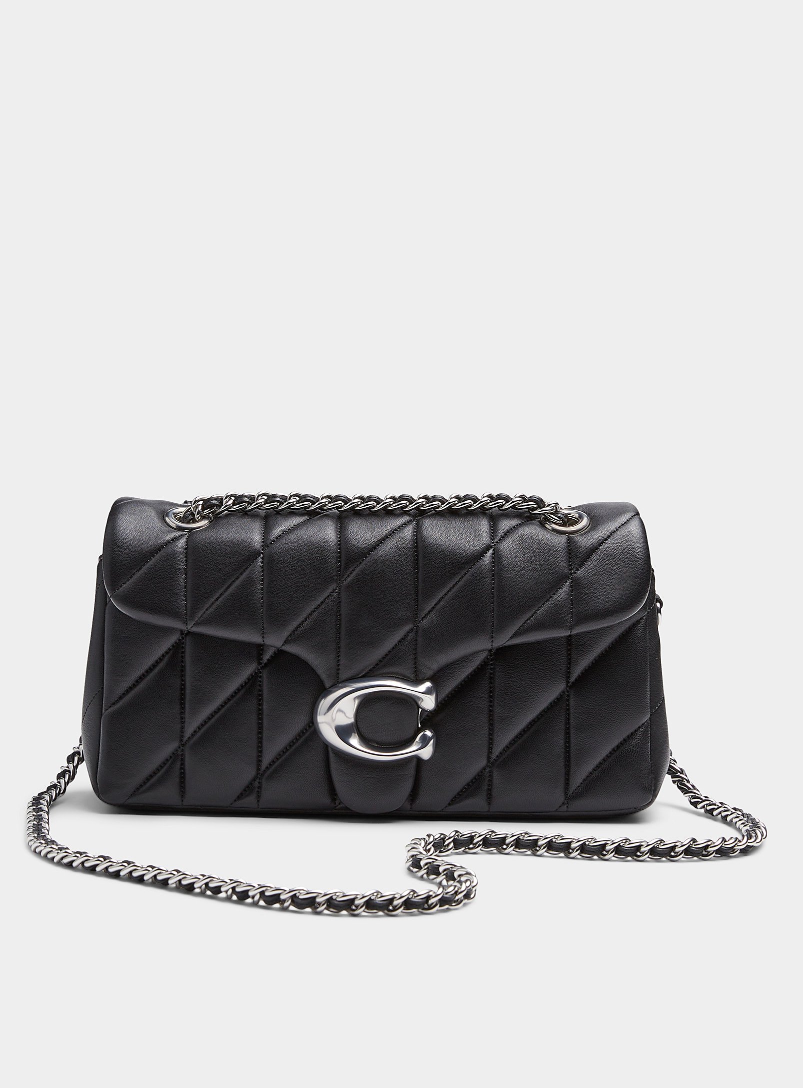 Coach Tabby Quilted Leather Flap Bag In Black