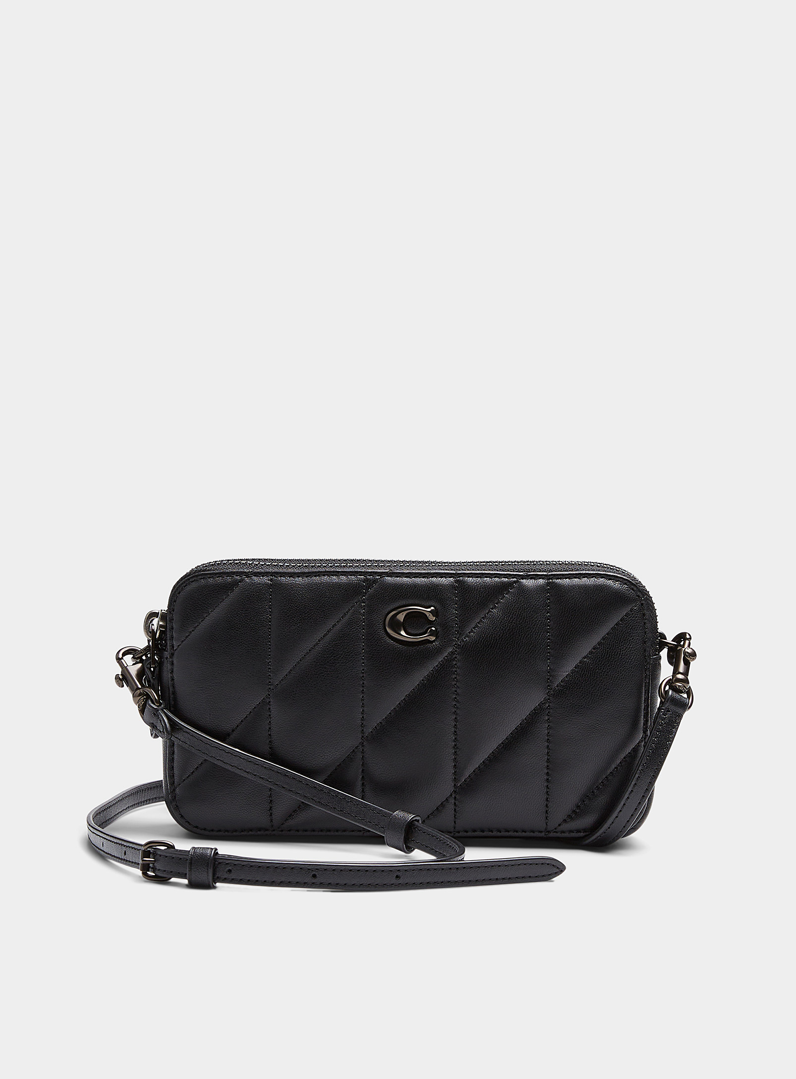 Coach Kira Quilted Leather Cross-body Bag In Black