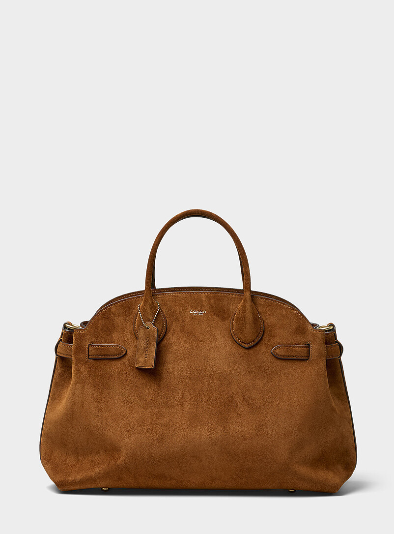 Empire caramel suede tote bag product image (primary)