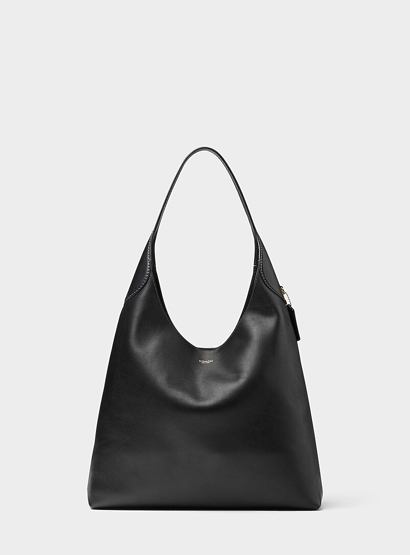 Brooklyn Black Leather Hobo Bag