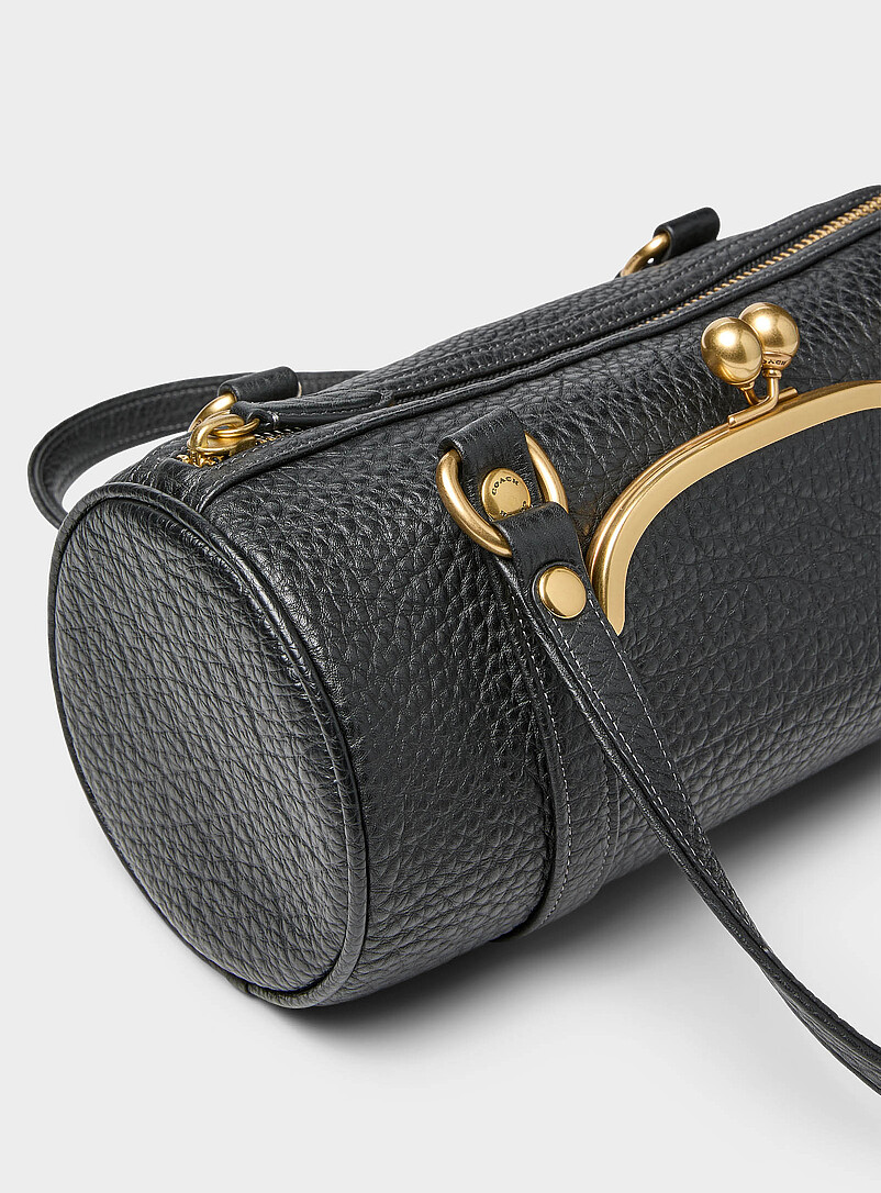 Grained leather cylindrical shoulder bag product image 2