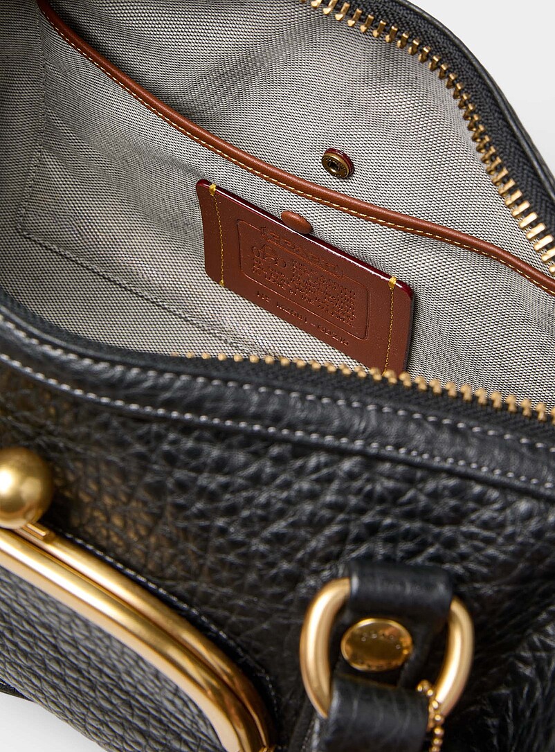Grained leather cylindrical shoulder bag product image 3
