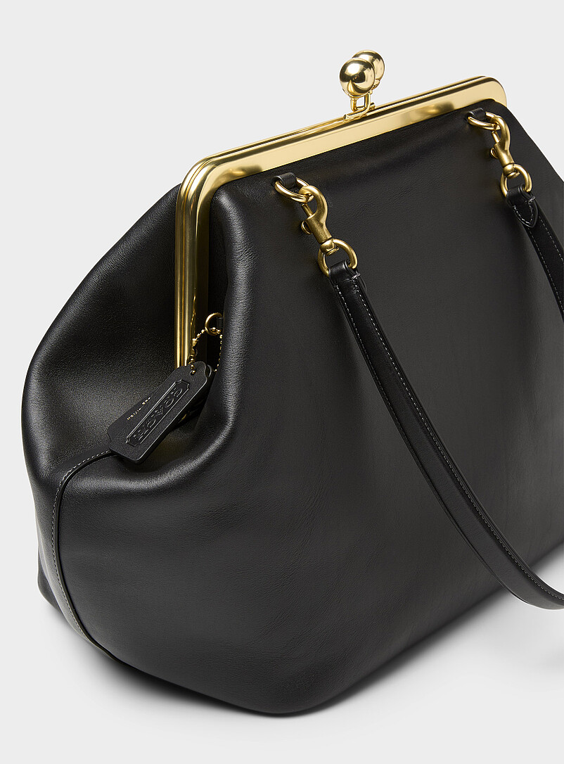 Kisslock XL ebony leather minaudière product image 2