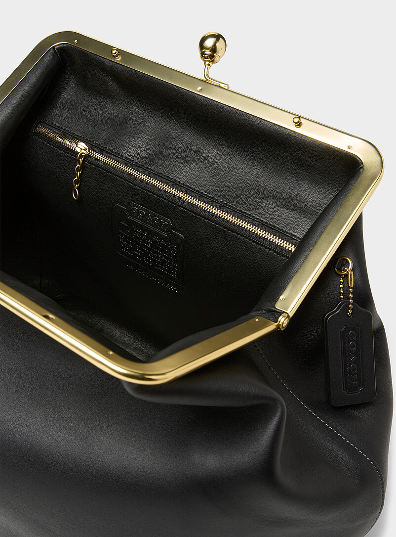 Kisslock XL ebony leather minaudière product image 3