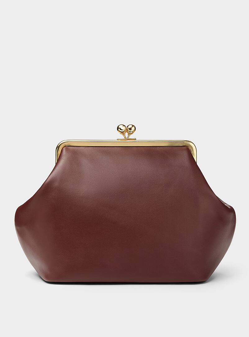 Kisslock Xl Ebony Leather Minaudière
