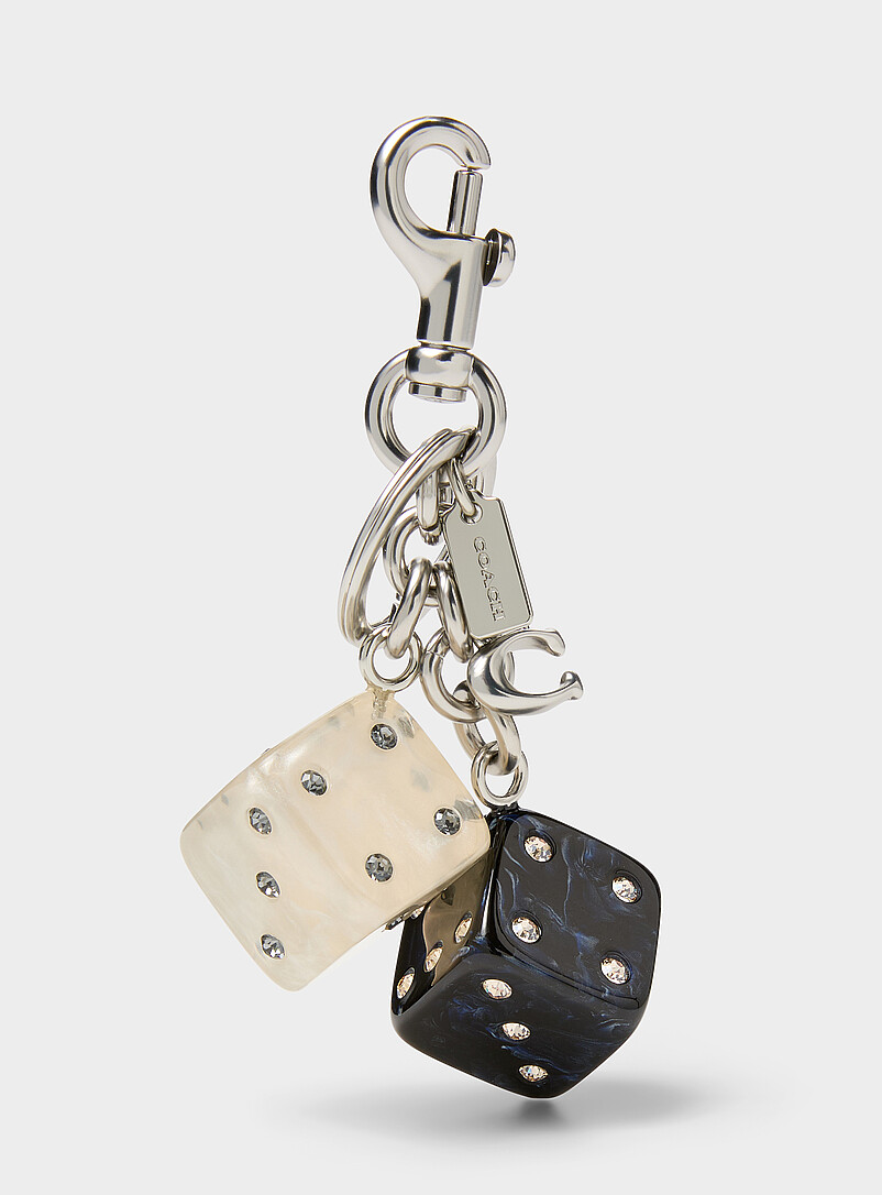 Shimmery Dice Charm Keychain