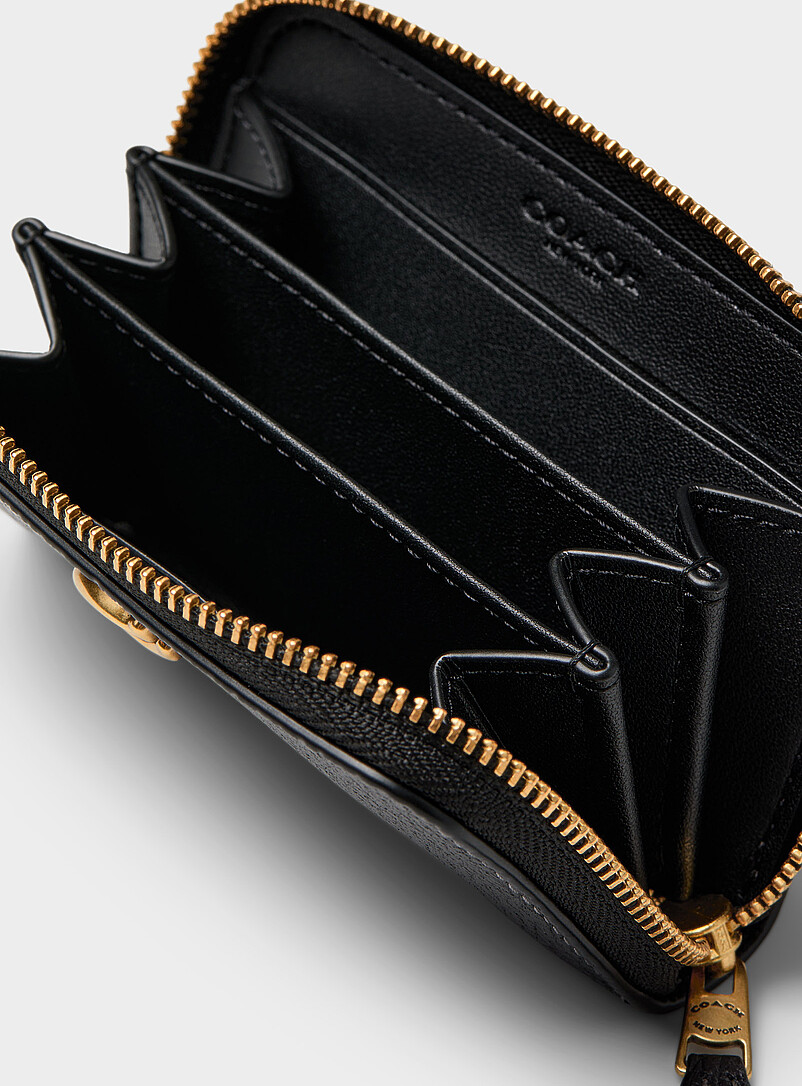 Pebbled leather zip card holder product image 3