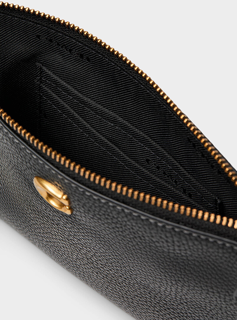 Leather zip clutch with wrist strap product image 3