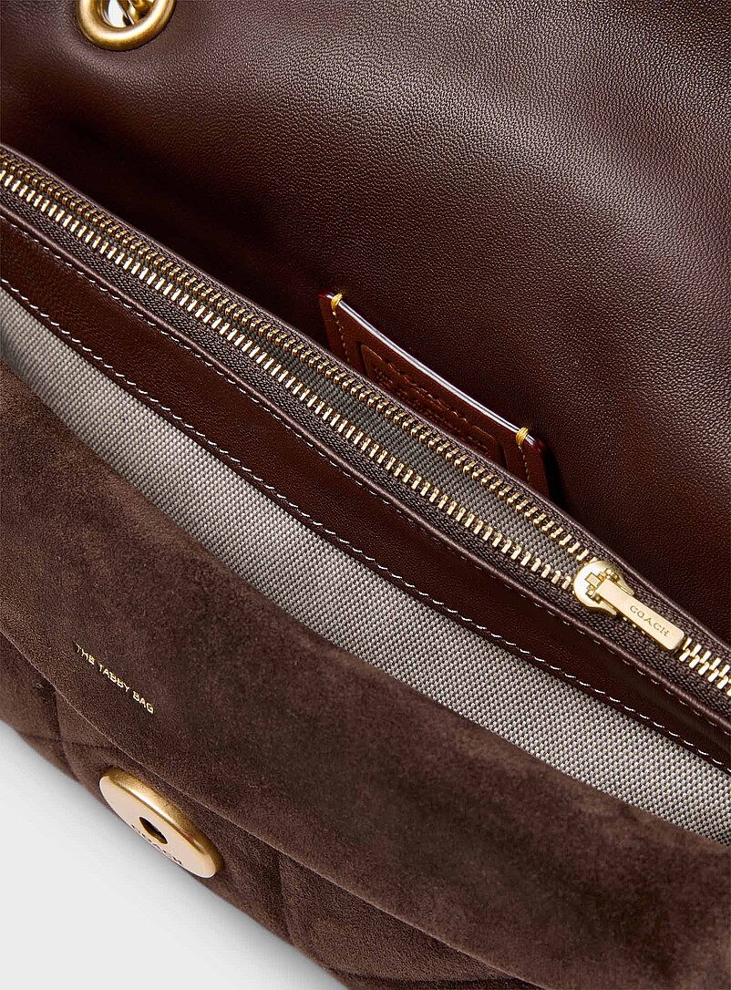 Quilted chocolate suede Tabby crossbody bag product image 3