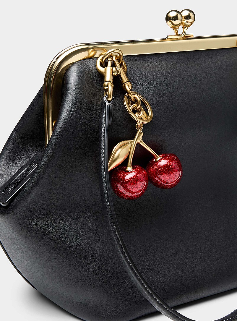 Shimmery cherry charm keychain product image (primary)
