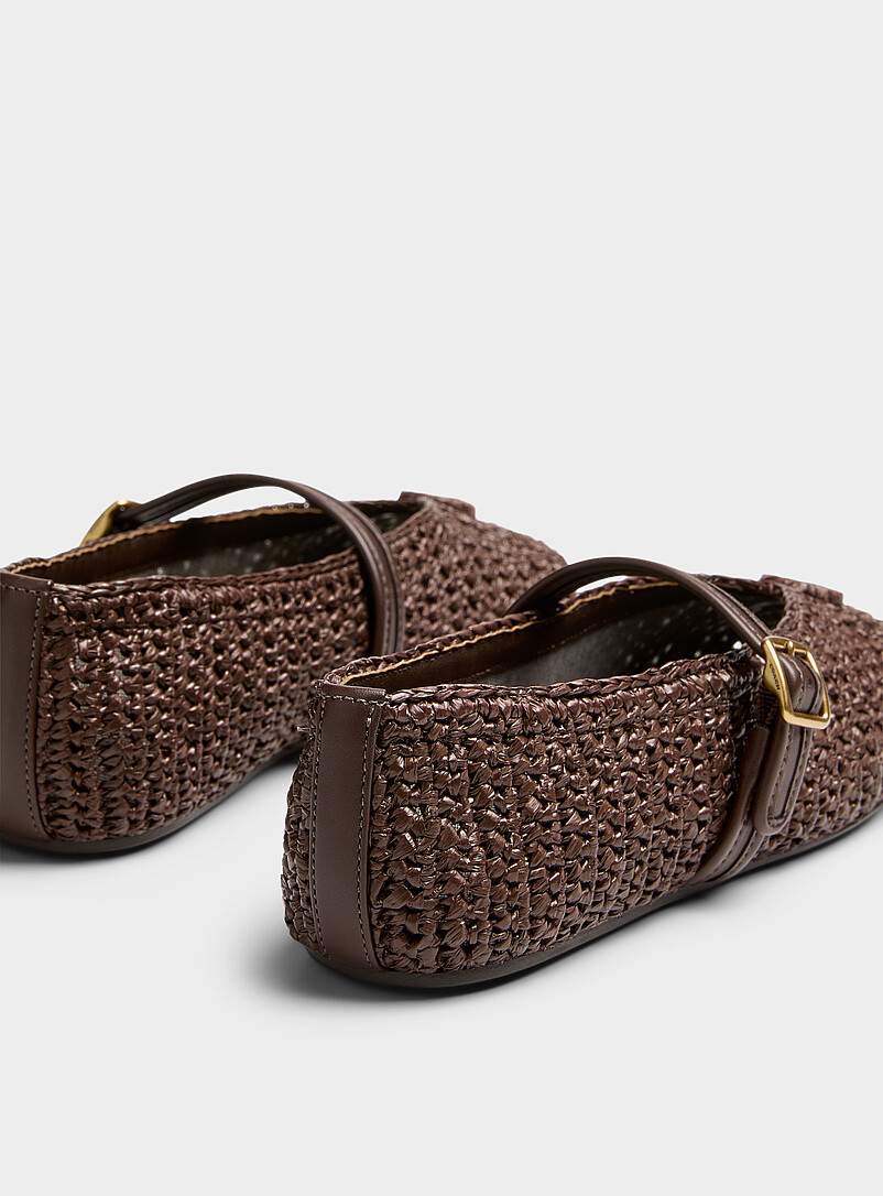 Sculpted C raffia ballet flats Women product image 2