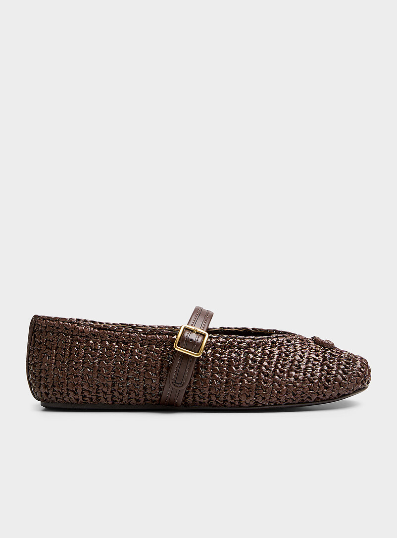 Sculpted C raffia ballet flats Women product image 3