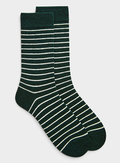 La chaussette m&eacute;lange de laine m&eacute;rinos ray&eacute;e