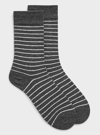 La chaussette m&eacute;lange de laine m&eacute;rinos ray&eacute;e