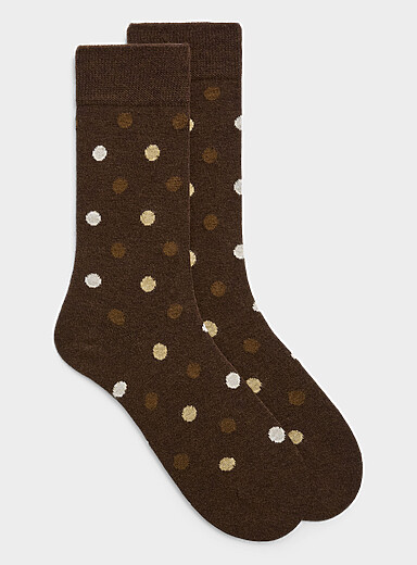 La chaussette m&eacute;lange de laine m&eacute;rinos pois color&eacute;s
