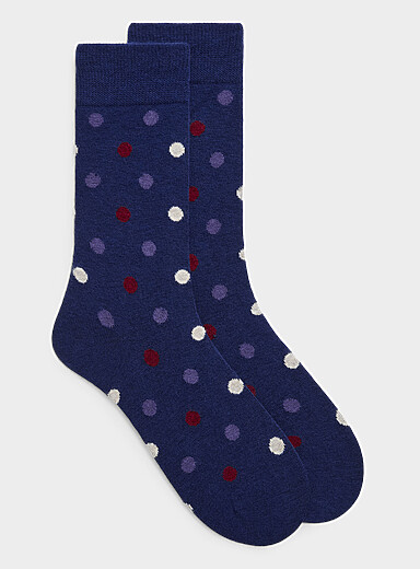 La chaussette m&eacute;lange de laine m&eacute;rinos pois color&eacute;s