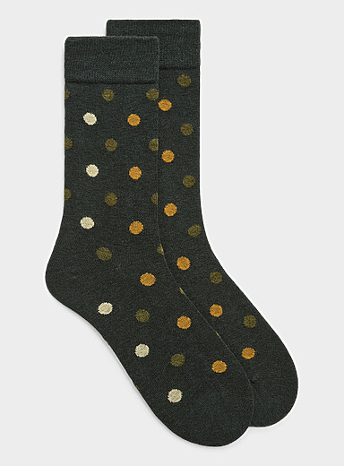 Colourful dot merino wool-blend socks