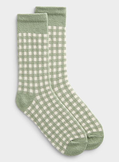 Ultra-soft gingham check socks