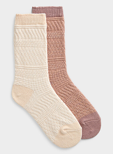 Ultra-soft textured knit socks 2-pack