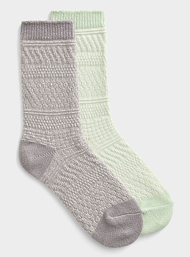 Ultra-soft textured knit socks 2-pack